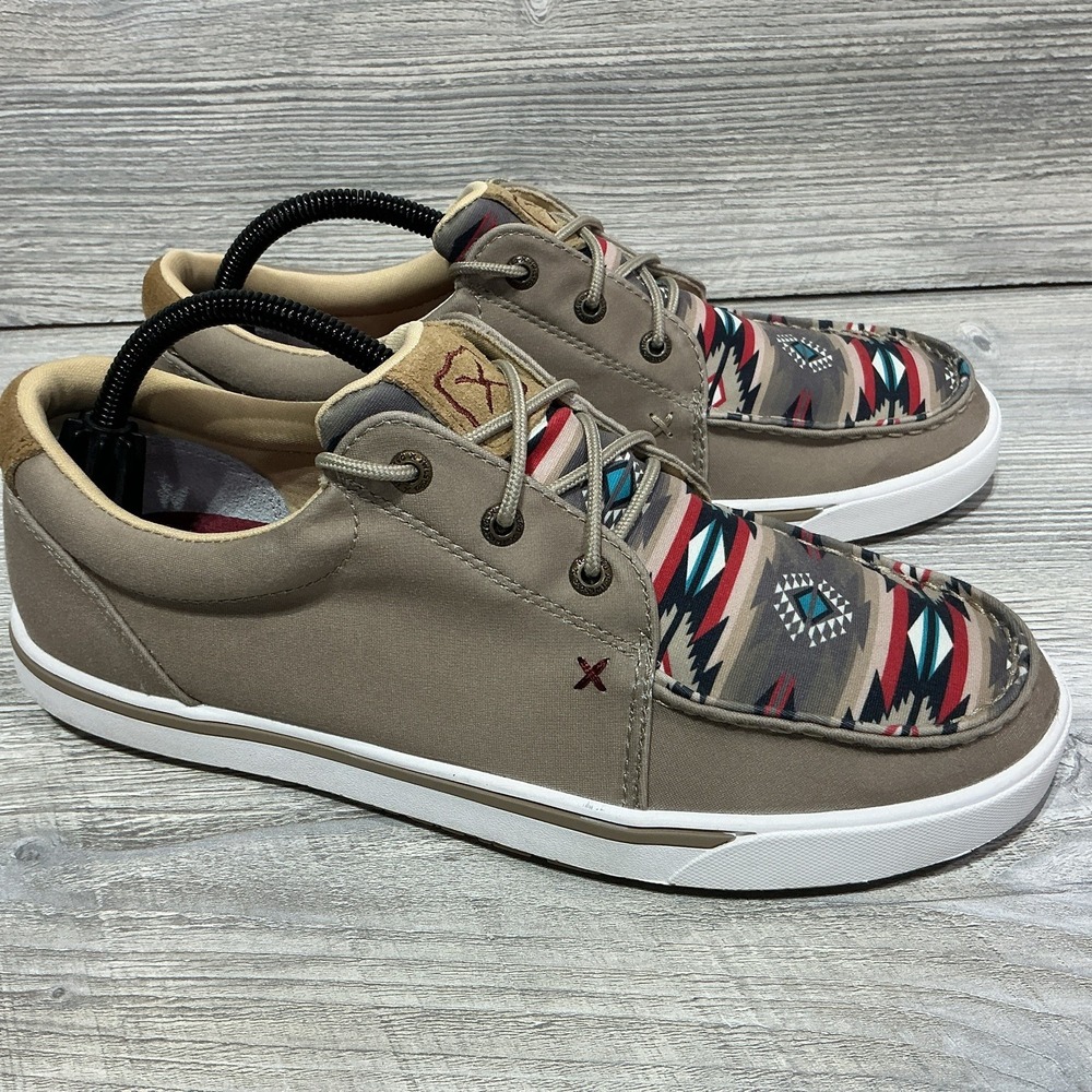Twisted X Aztec Silver Sage Slip On Boat Casual Shoes WCA0097 Size 10 M